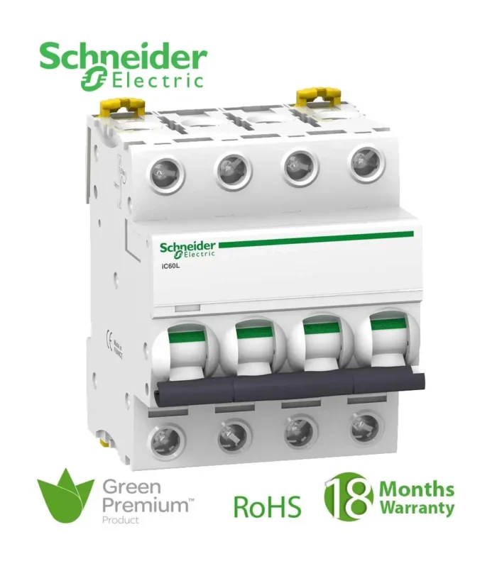 SCHNEIDER - MCB Breaker, Acti9 iC60L, 4P, 20A, C curve